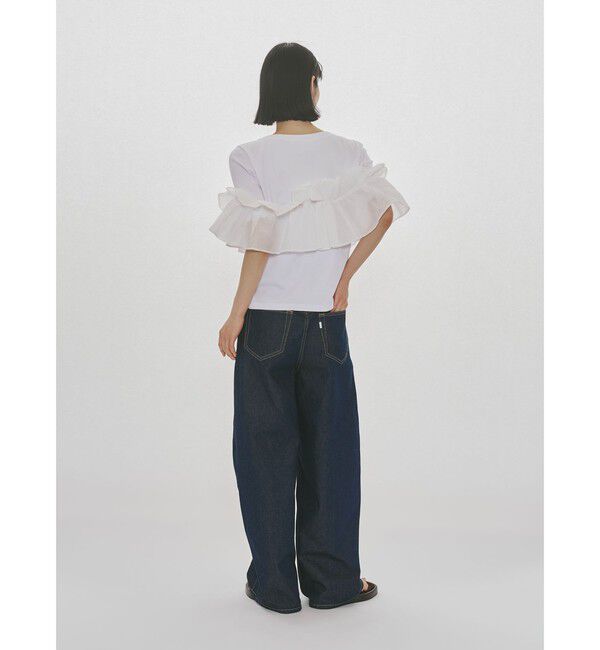 MIDIUMISOLID「MIDIUMISOLID for Ladies シフトフリルTシャツ」|Tシャツ・カットソー|