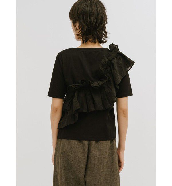 MIDIUMISOLID「MIDIUMISOLID for Ladies シフトフリルTシャツ」|Tシャツ・カットソー|