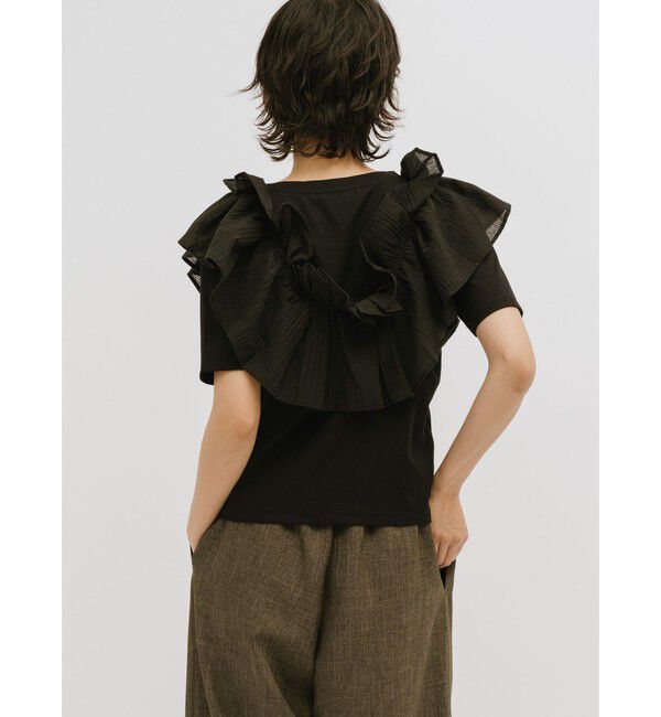 MIDIUMISOLID「MIDIUMISOLID for Ladies シフトフリルTシャツ」|Tシャツ・カットソー|