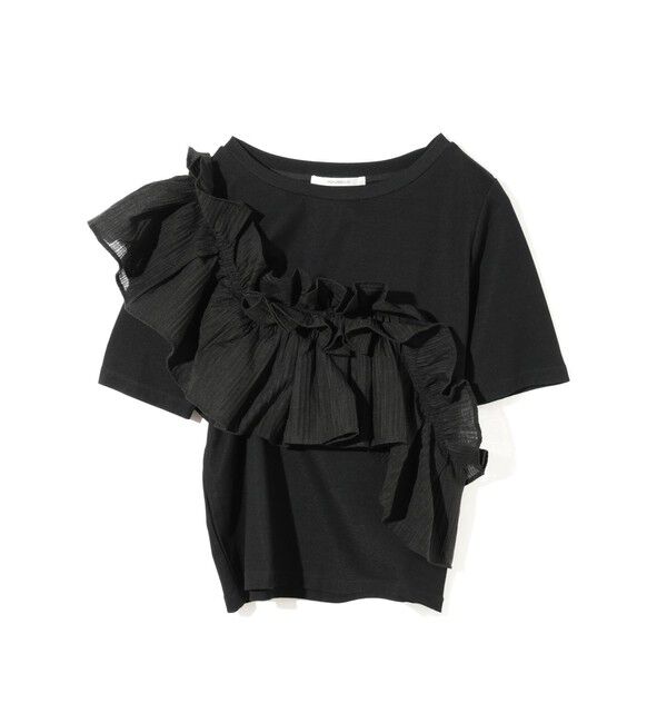 MIDIUMISOLID「MIDIUMISOLID for Ladies シフトフリルTシャツ」|Tシャツ・カットソー|