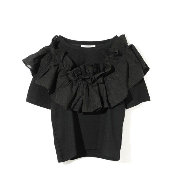 MIDIUMISOLID「MIDIUMISOLID for Ladies シフトフリルTシャツ」|Tシャツ・カットソー|