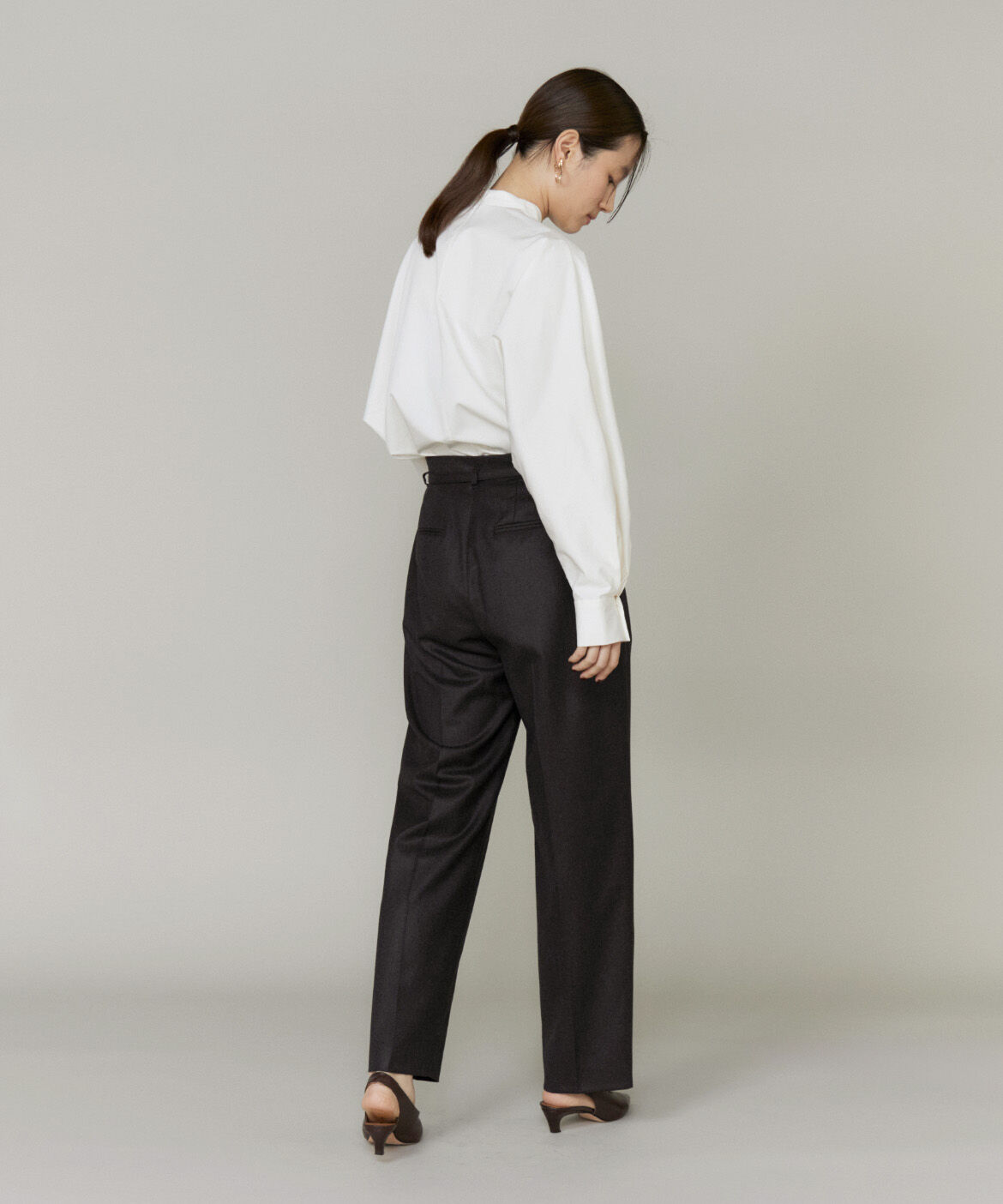 la veille by SUPERIOR CLOSET「《大きいサイズ》ハイウエストベルト付きパンツ」|スラックス|
