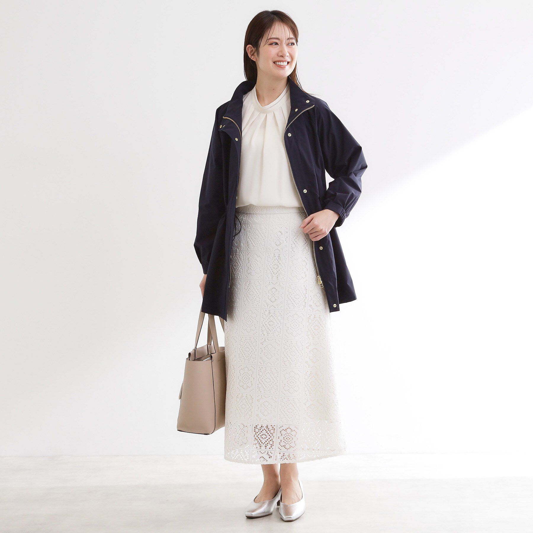 Reflect「【撥水】ストレッチタフタミドル丈スタンドカラーコート」|その他|