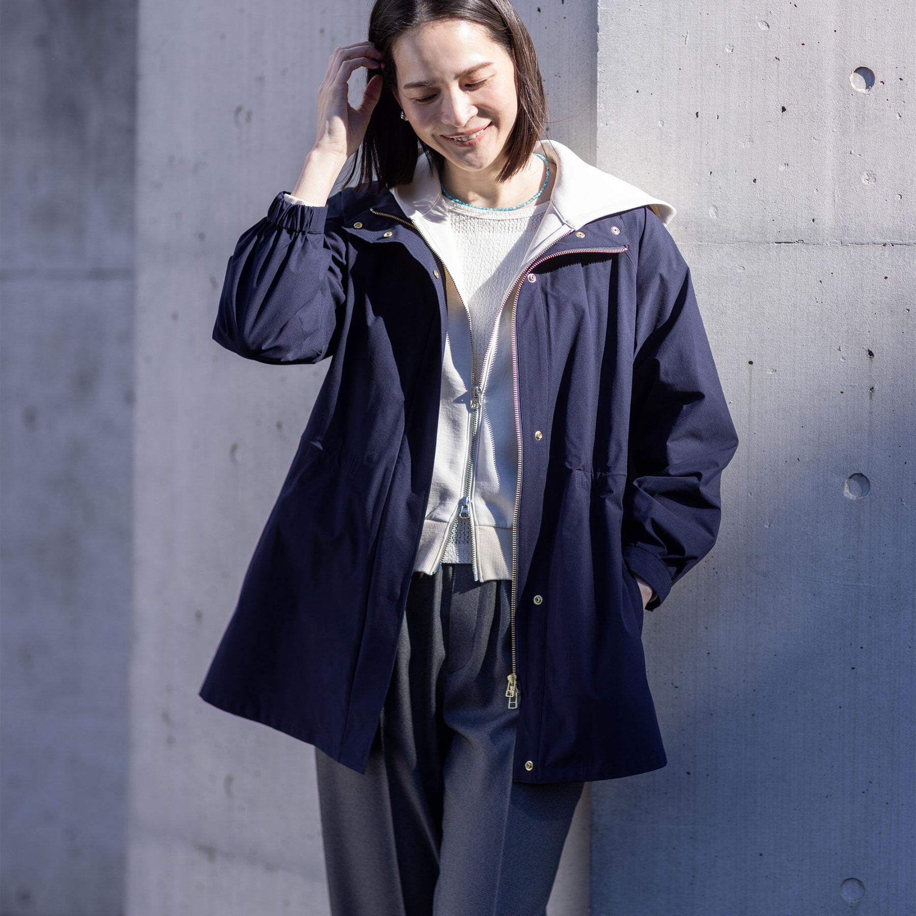 Reflect「【撥水】ストレッチタフタミドル丈スタンドカラーコート」|その他|