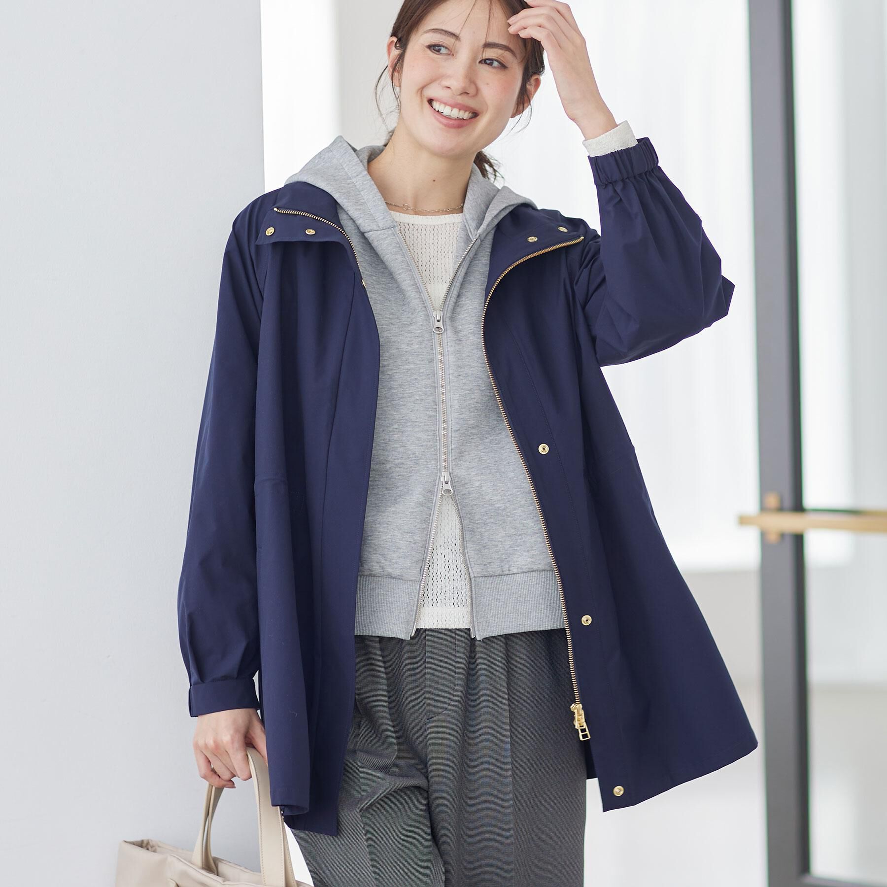 Reflect「【撥水】ストレッチタフタミドル丈スタンドカラーコート」|その他|