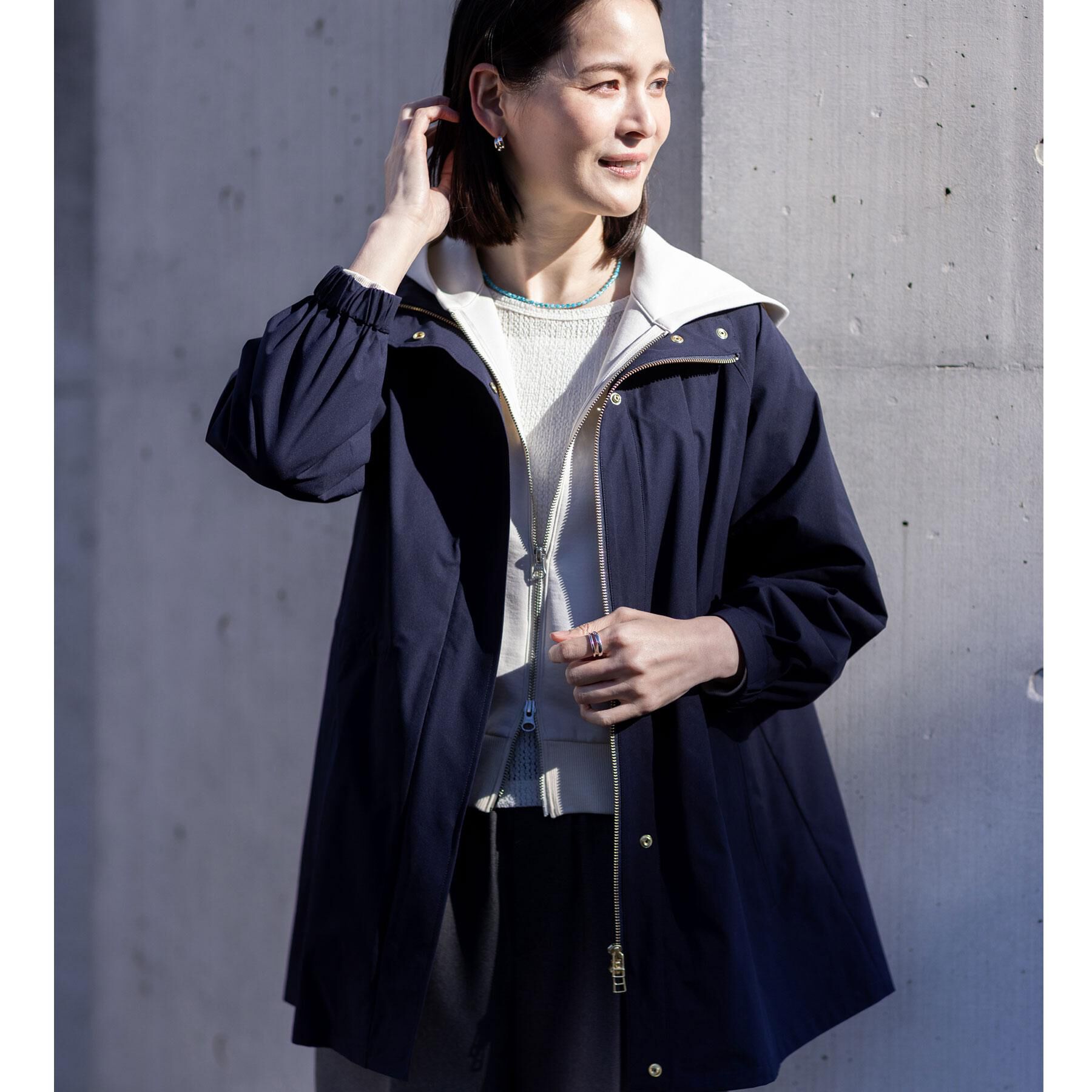 Reflect「【撥水】ストレッチタフタミドル丈スタンドカラーコート」|その他|
