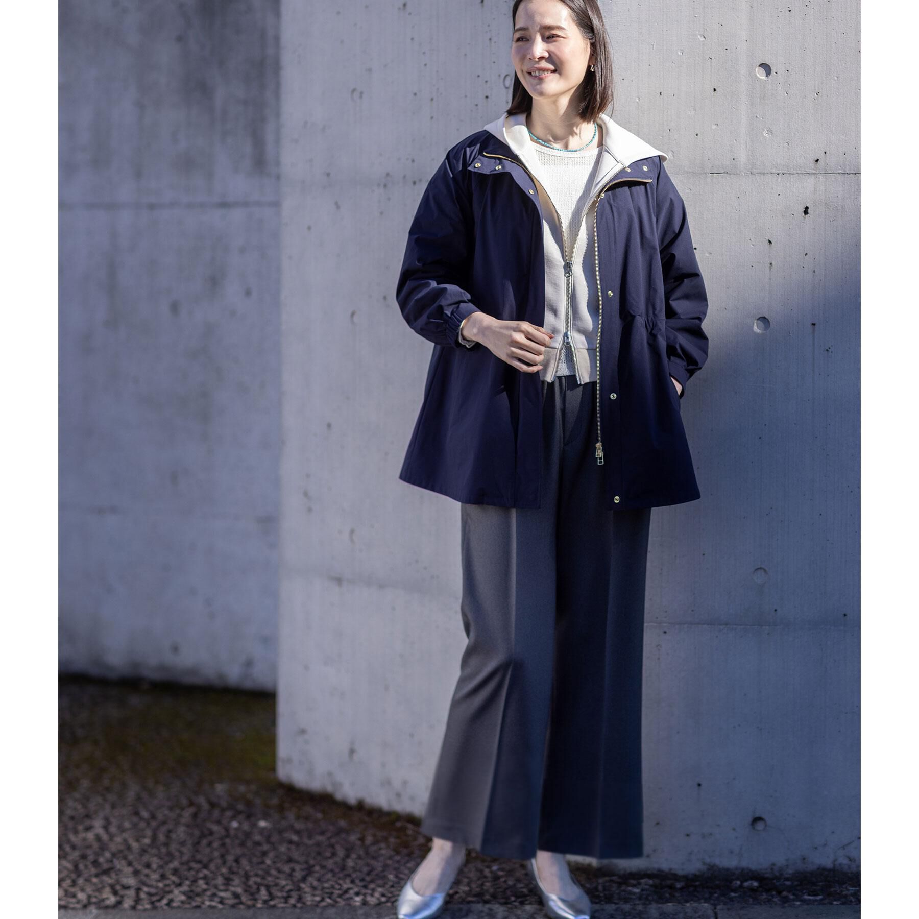 Reflect「【撥水】ストレッチタフタミドル丈スタンドカラーコート」|その他|