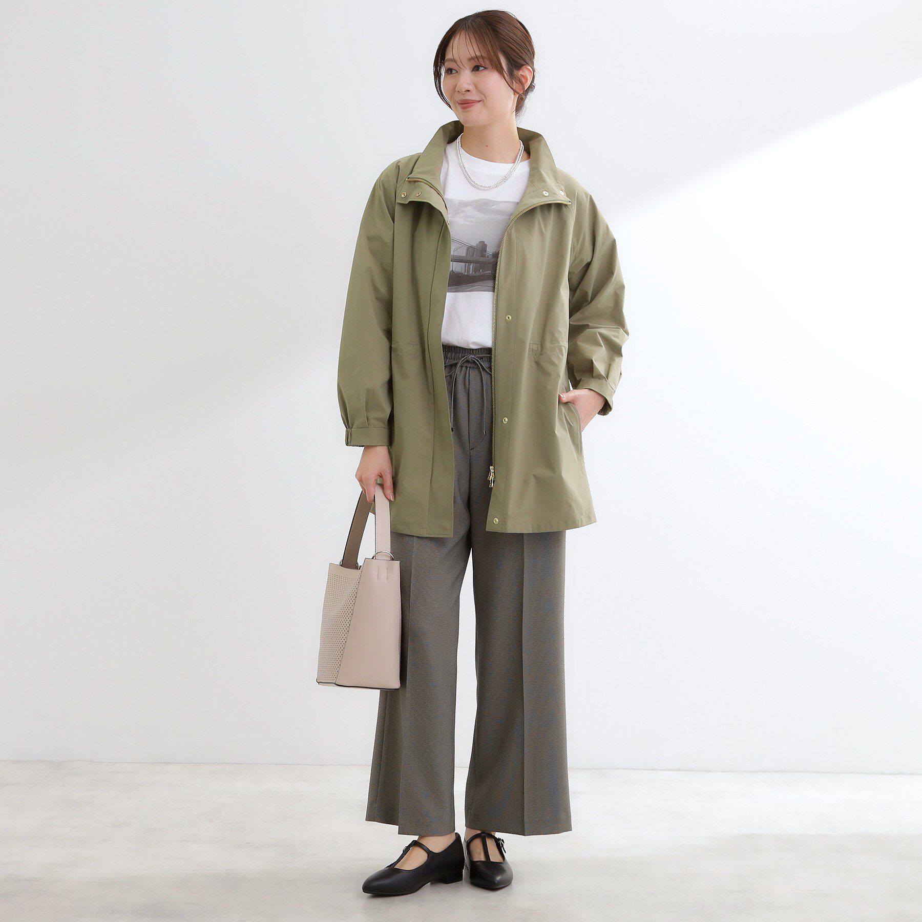 Reflect「【撥水】ストレッチタフタミドル丈スタンドカラーコート」|その他|