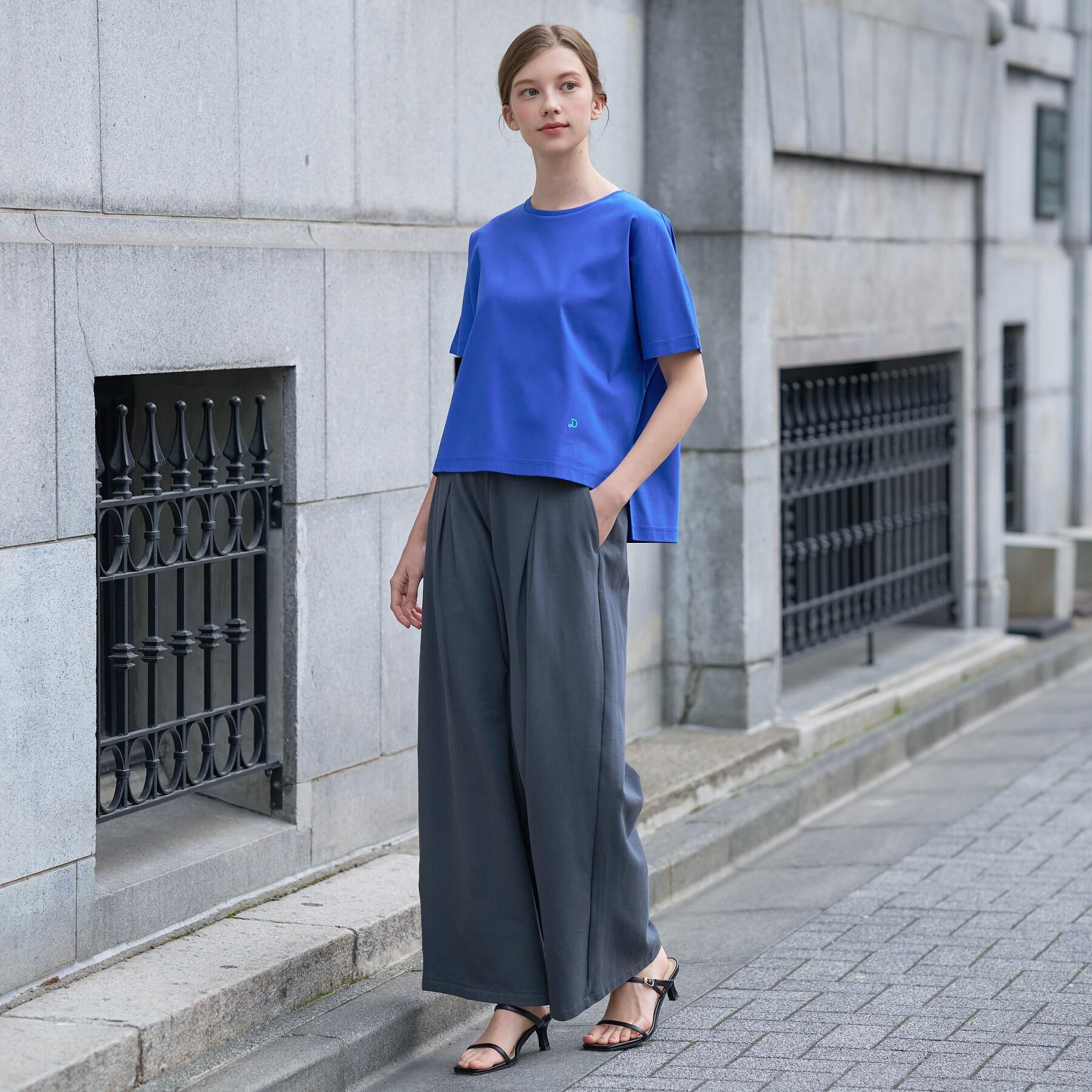 DRESSTERIOR「【接触冷感／抗菌防臭／消臭】アイスクリアコットンドルマンTシャツ」|Tシャツ・カットソー|