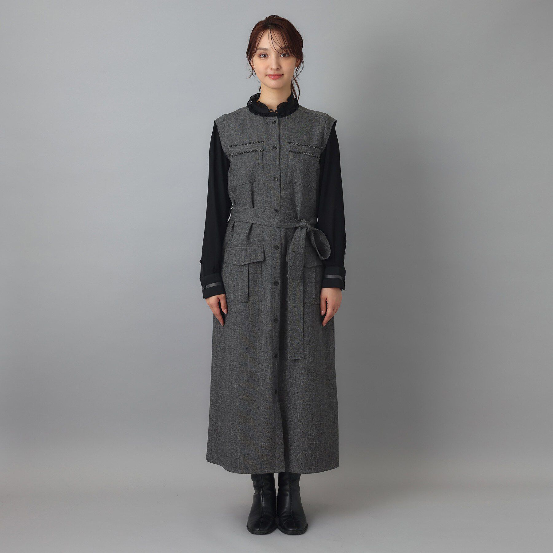 DRESSTERIOR「ウォッシャブルツイードライクワンピース」|ワンピース|