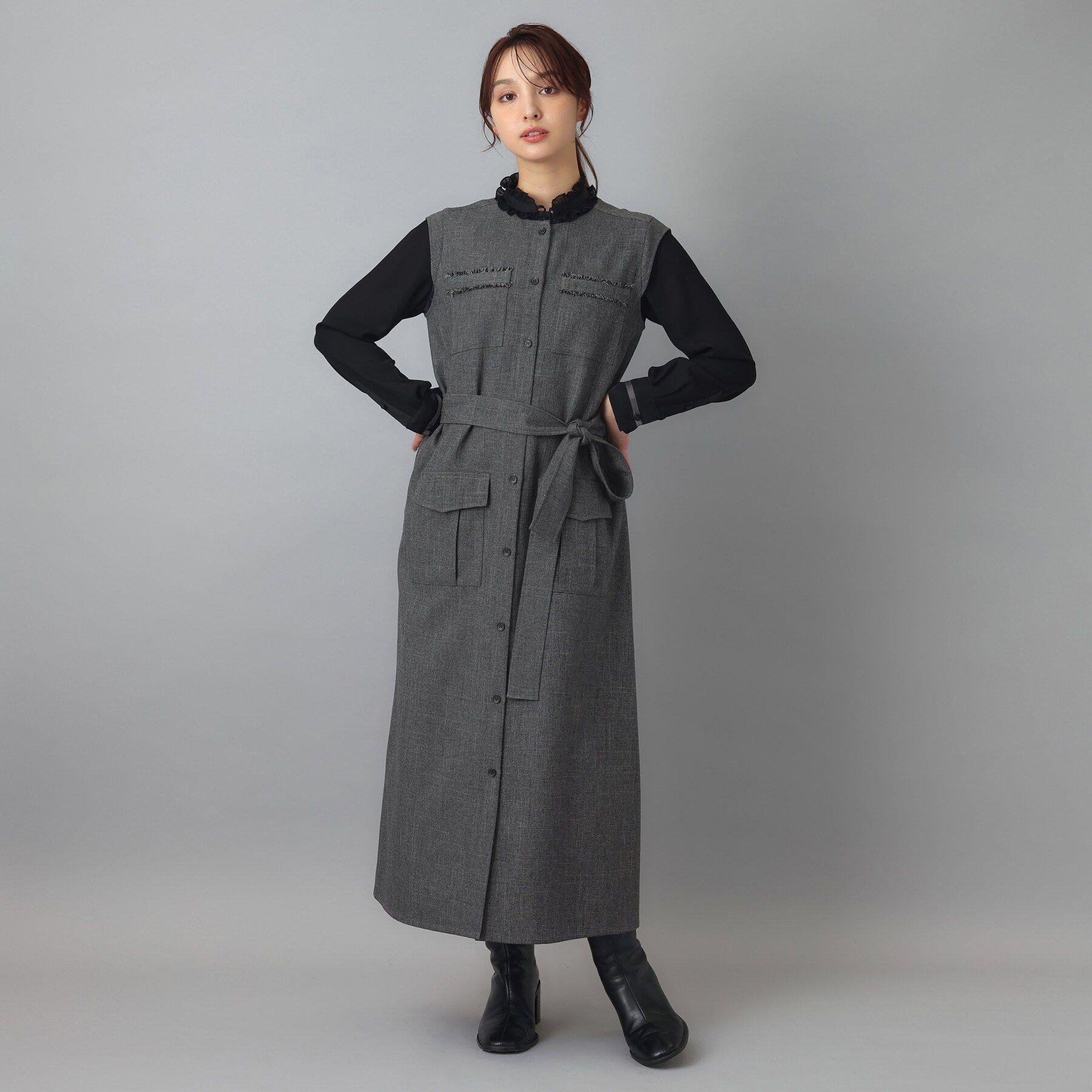 DRESSTERIOR「ウォッシャブルツイードライクワンピース」|ワンピース|