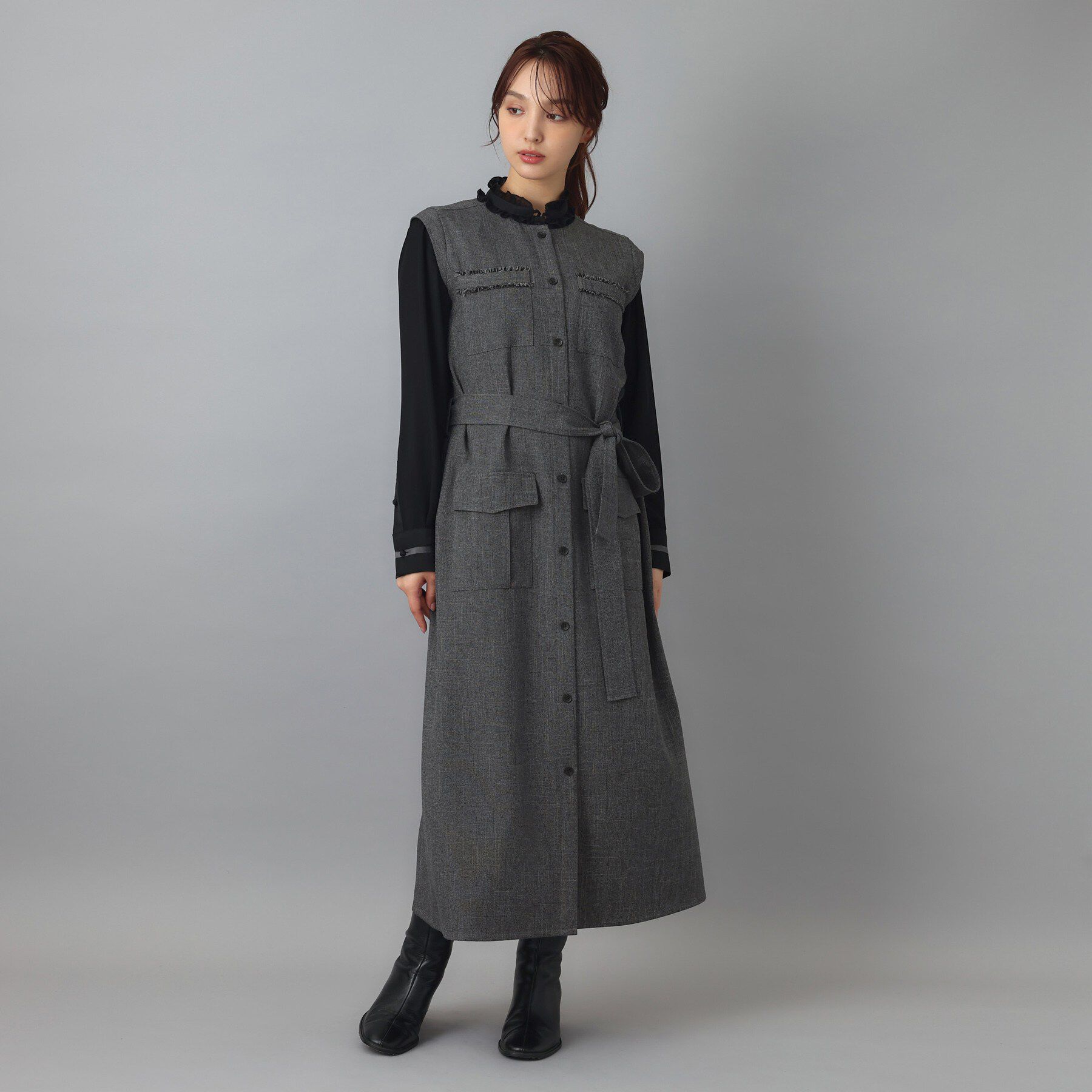 DRESSTERIOR「ウォッシャブルツイードライクワンピース」|ワンピース|