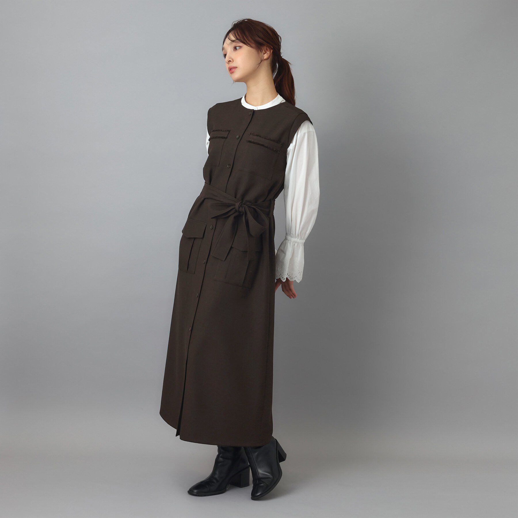 DRESSTERIOR「ウォッシャブルツイードライクワンピース」|ワンピース|