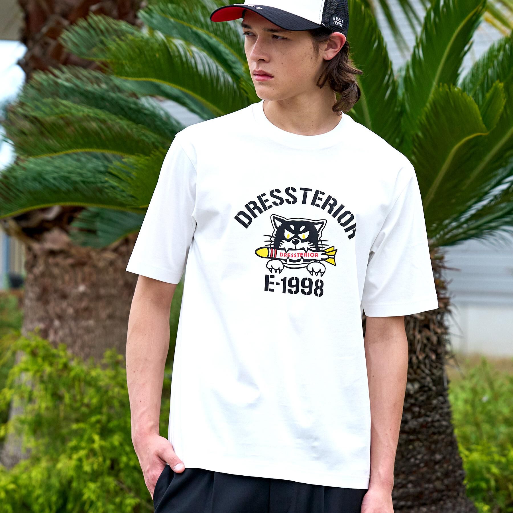 DRESSTERIOR「【接触冷感／抗菌防臭／消臭】ICE CLEAR COTTON ミサイルキャットTシャツ」|Tシャツ・カットソー|