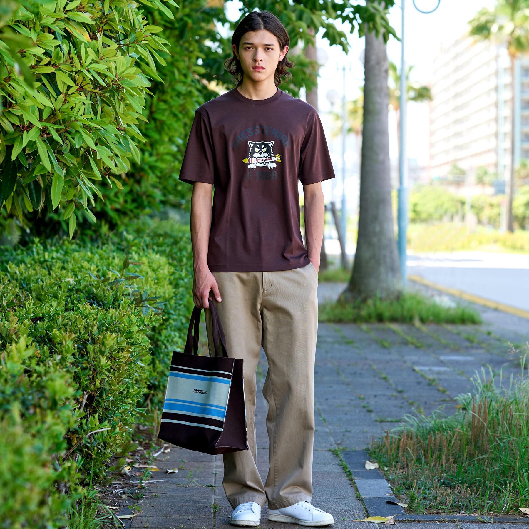 DRESSTERIOR「【接触冷感／抗菌防臭／消臭】ICE CLEAR COTTON ミサイルキャットTシャツ」|Tシャツ・カットソー|