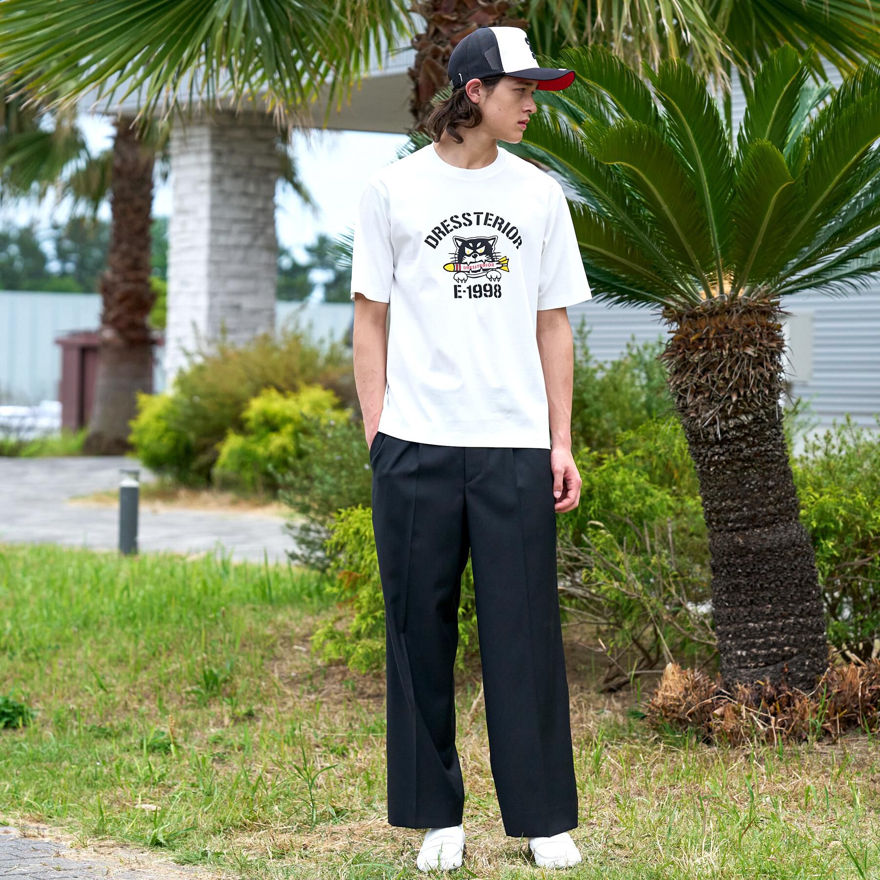DRESSTERIOR「【接触冷感／抗菌防臭／消臭】ICE CLEAR COTTON ミサイルキャットTシャツ」|Tシャツ・カットソー|