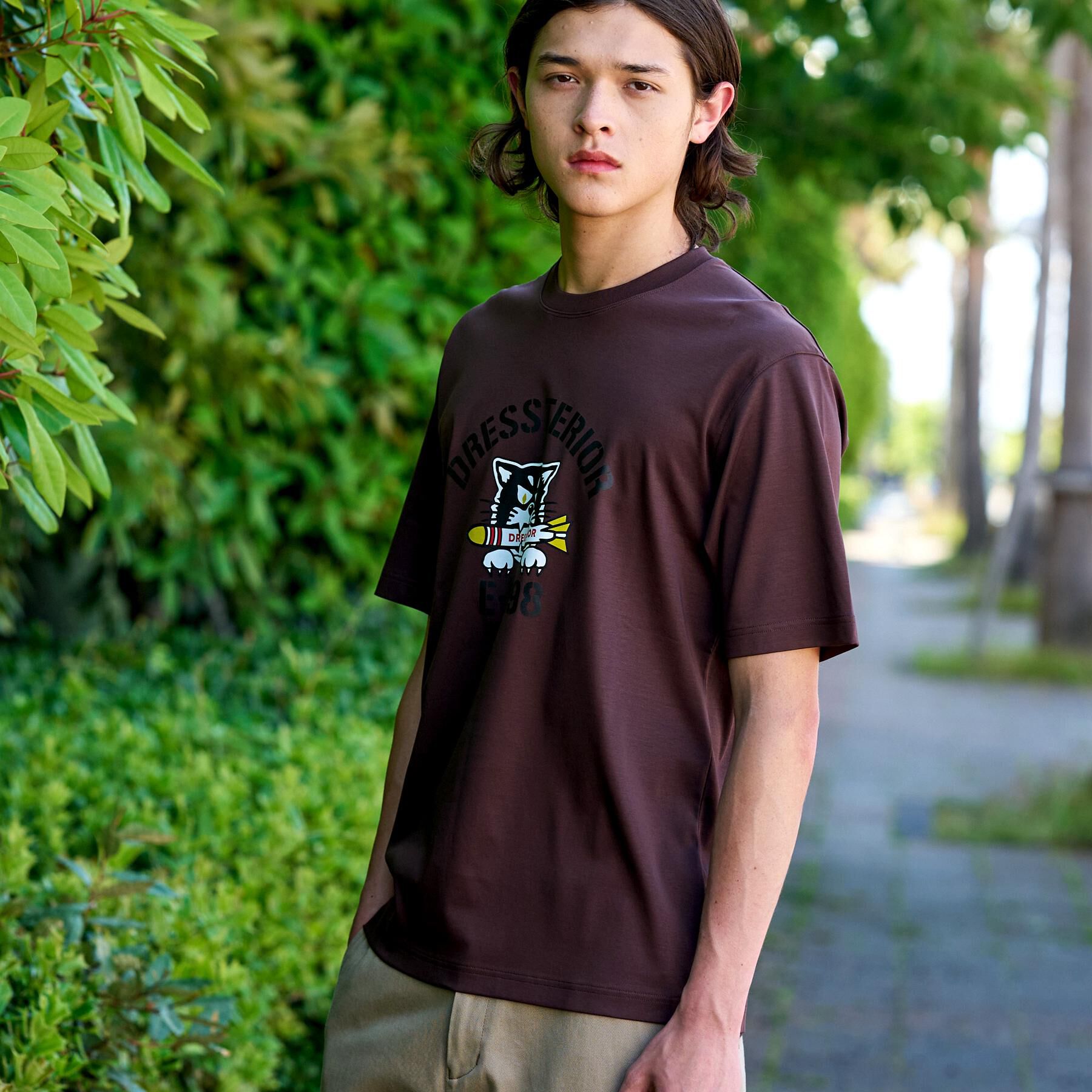 DRESSTERIOR「【接触冷感／抗菌防臭／消臭】ICE CLEAR COTTON ミサイルキャットTシャツ」|Tシャツ・カットソー|