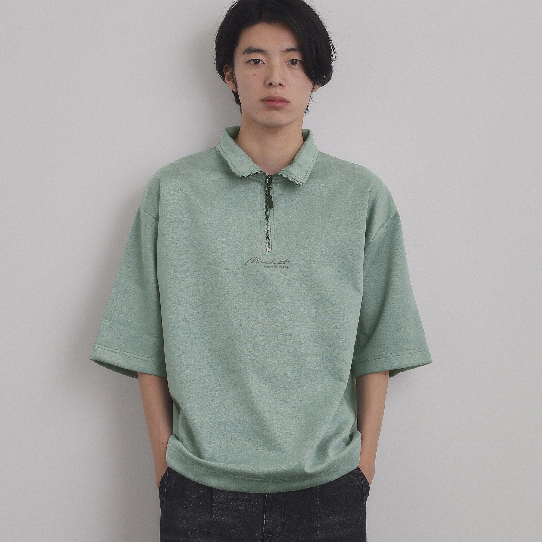 tk.TAKEO KIKUCHI「フェイクスエードハーフジップ」|Tシャツ・カットソー|ブルー(091)