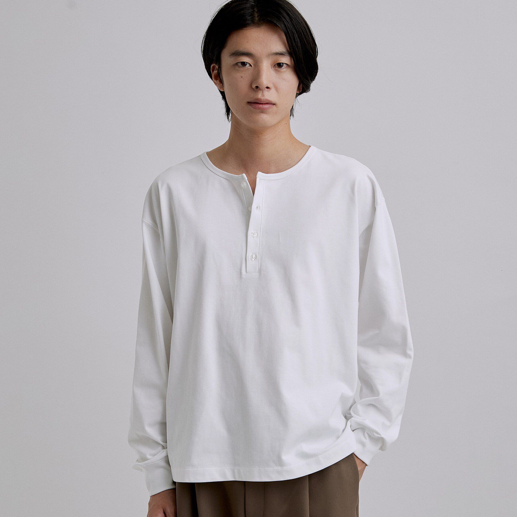 tk.TAKEO KIKUCHI「ヘンリーネック長袖Tシャツ」|Tシャツ・カットソー|