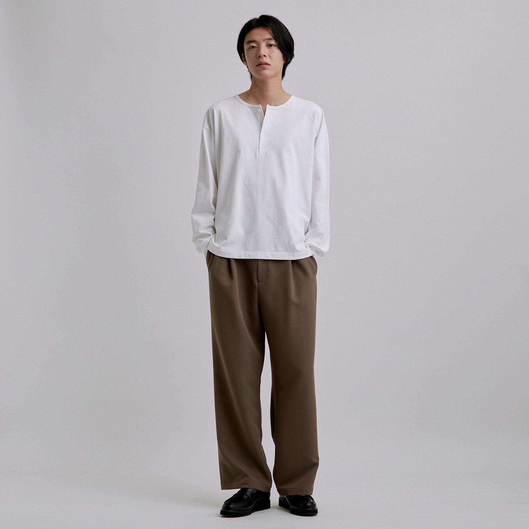 tk.TAKEO KIKUCHI「ヘンリーネック長袖Tシャツ」|Tシャツ・カットソー|
