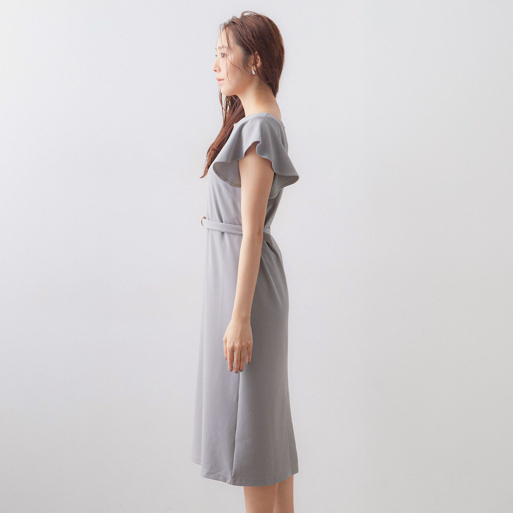 index「【接触冷感／吸水速乾】キーネックフレアスリーブワンピース《UV／洗濯機OK／ストレッチ》」|ワンピース|