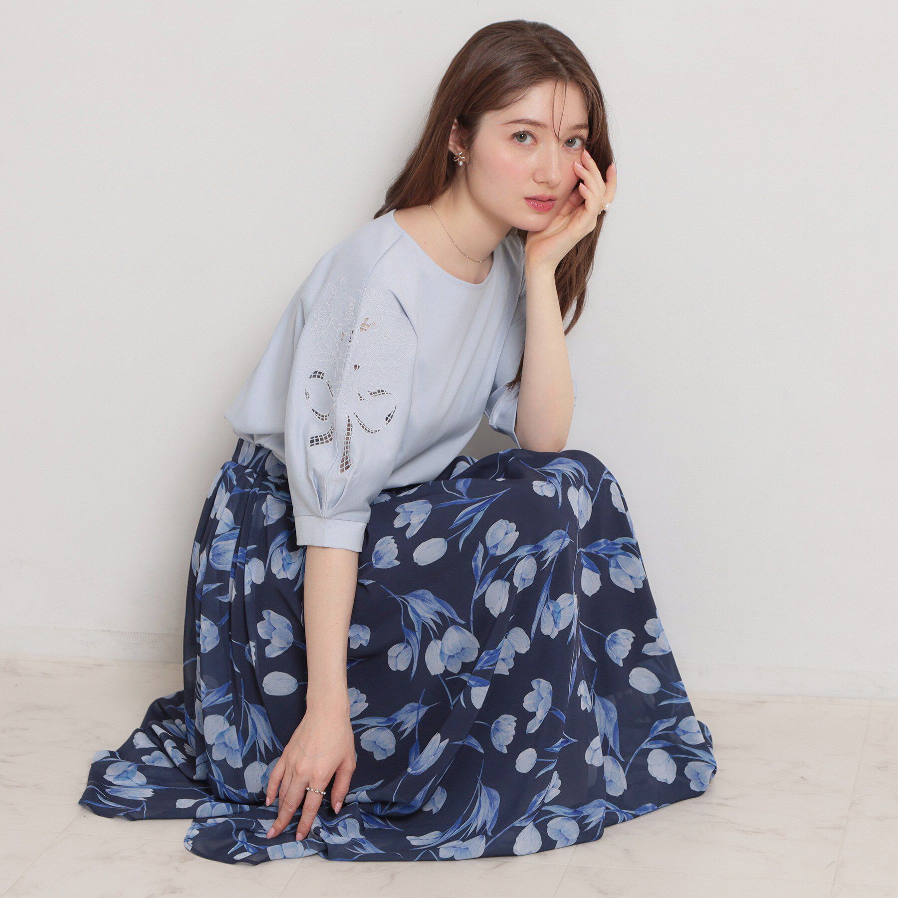 Couture broach「【接触冷感・UVカット】エンブロドルマントップス」|Tシャツ・カットソー|