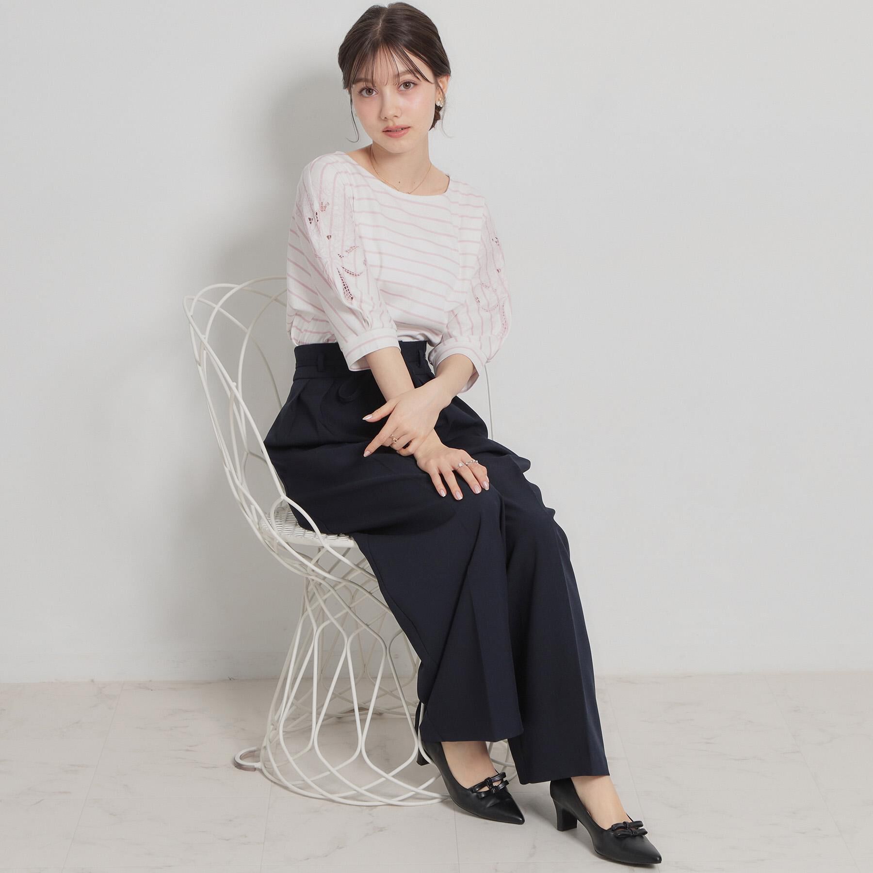 Couture broach「【接触冷感・UVカット】エンブロドルマントップス」|Tシャツ・カットソー|