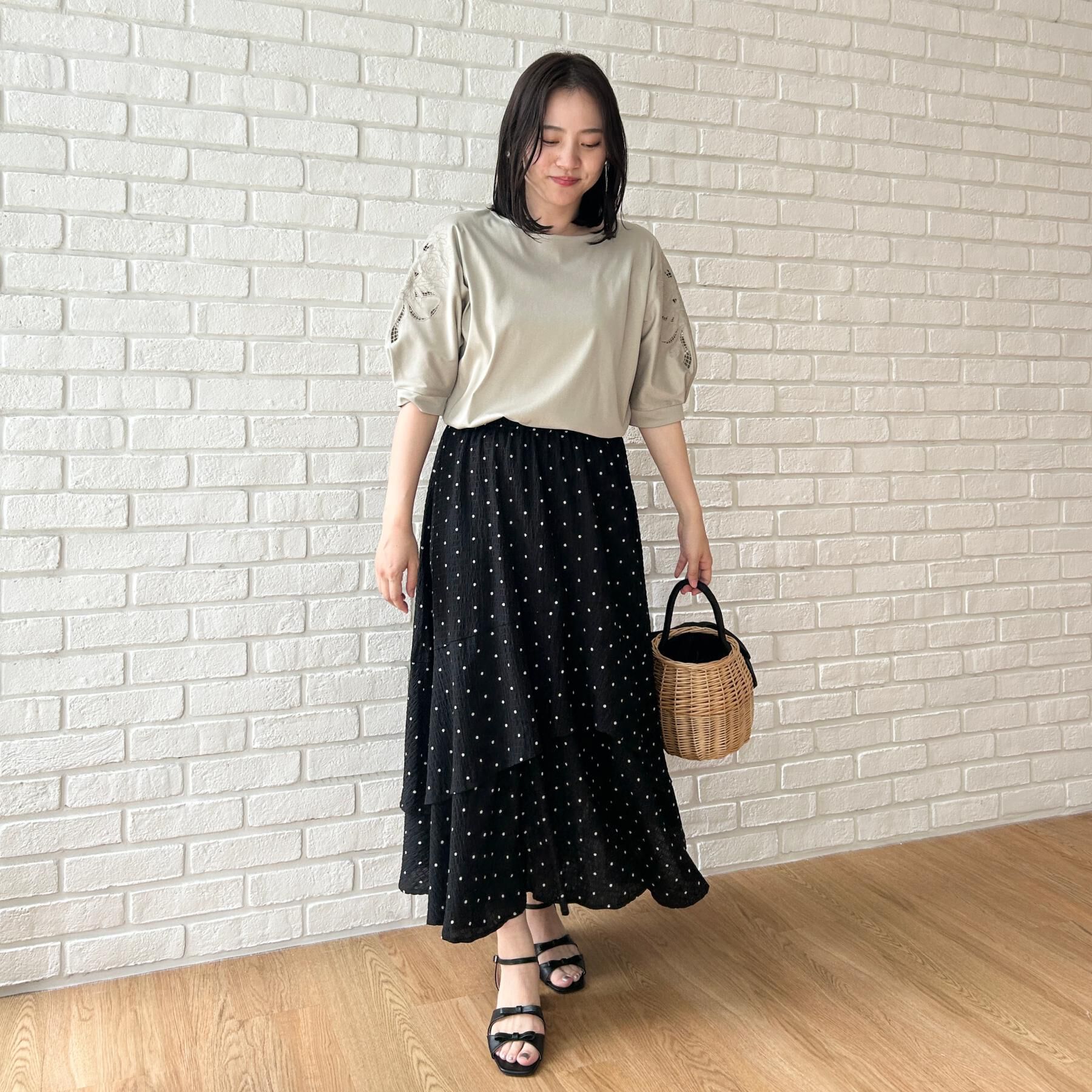 Couture broach「【接触冷感・UVカット】エンブロドルマントップス」|Tシャツ・カットソー|