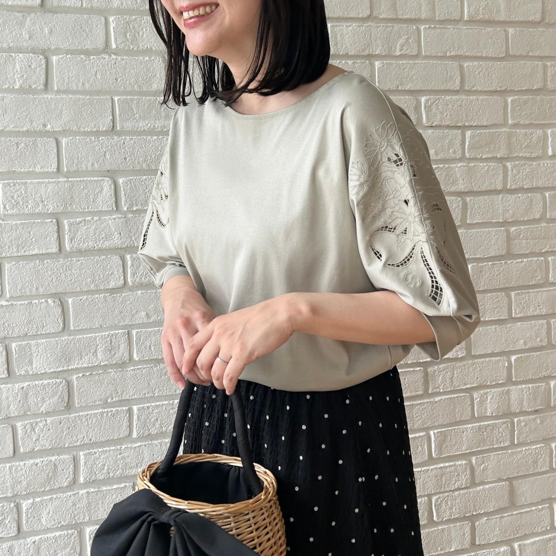 Couture broach「【接触冷感・UVカット】エンブロドルマントップス」|Tシャツ・カットソー|