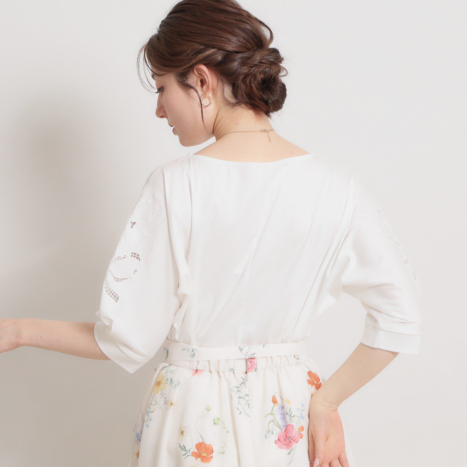 Couture broach「【接触冷感・UVカット】エンブロドルマントップス」|Tシャツ・カットソー|