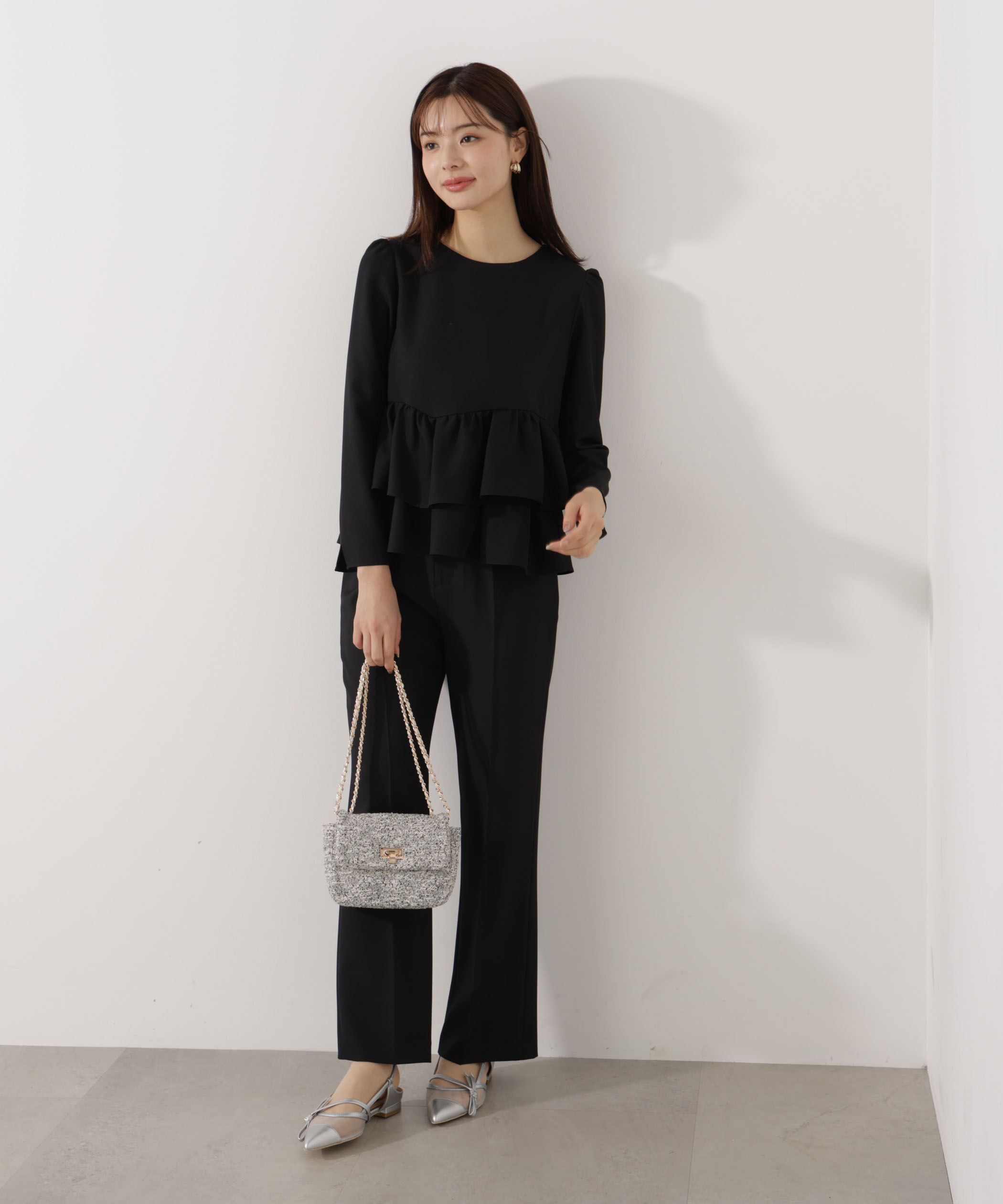 PROPORTION BODY DRESSING「＜ウォッシャブル＞ランダムヘムペプラムブラウス」|シャツ・ブラウス|