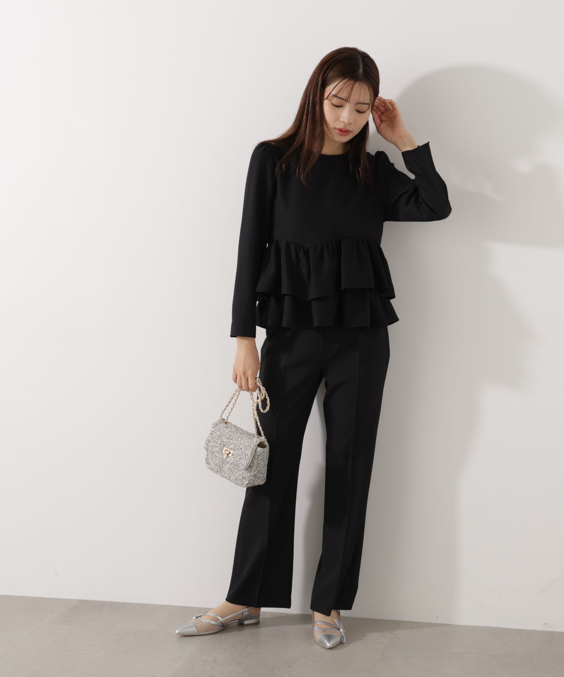 PROPORTION BODY DRESSING「＜ウォッシャブル＞ランダムヘムペプラムブラウス」|シャツ・ブラウス|