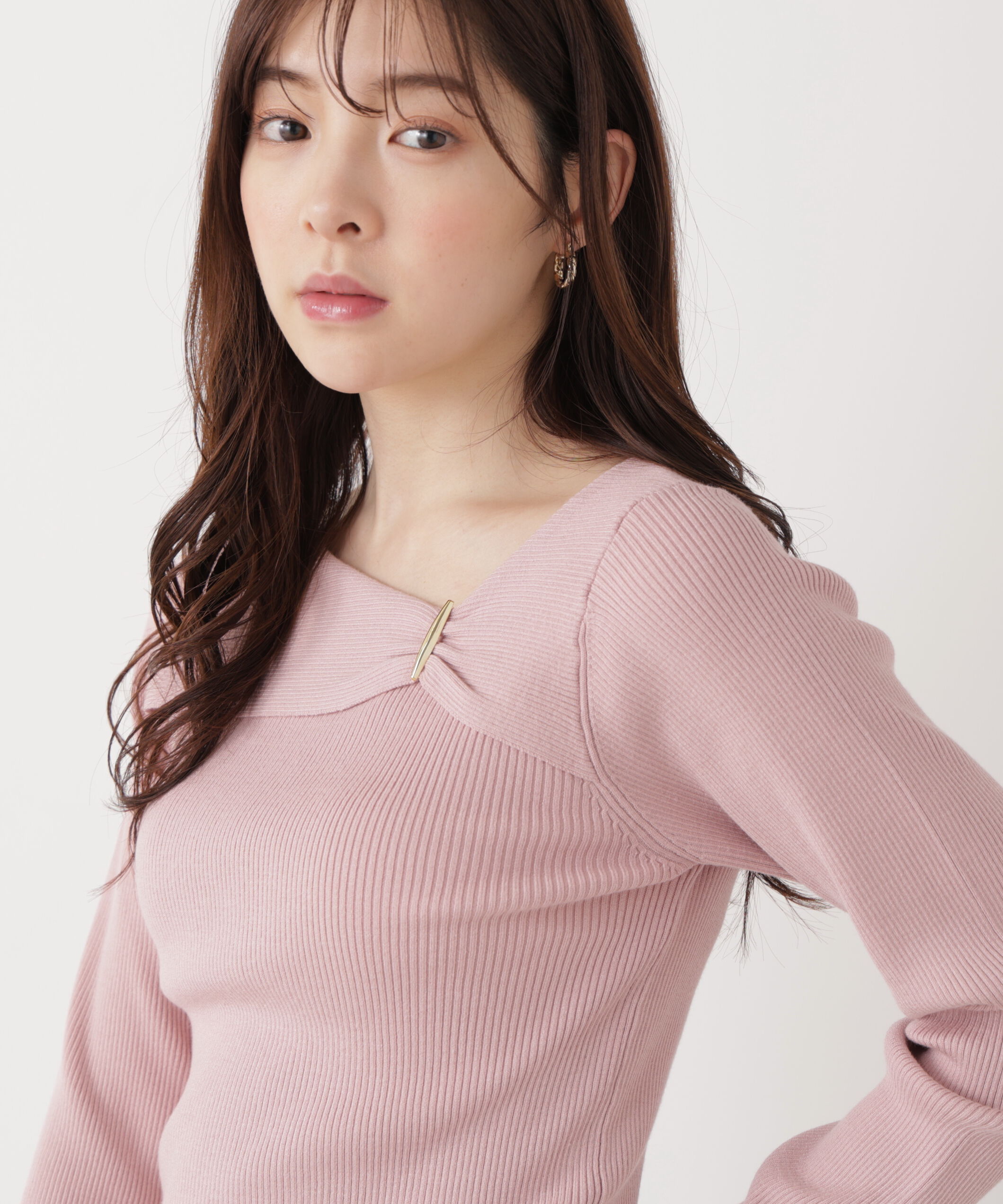 PROPORTION BODY DRESSING「バー付きアシメリブニット　　26SS」|ニット・セーター|