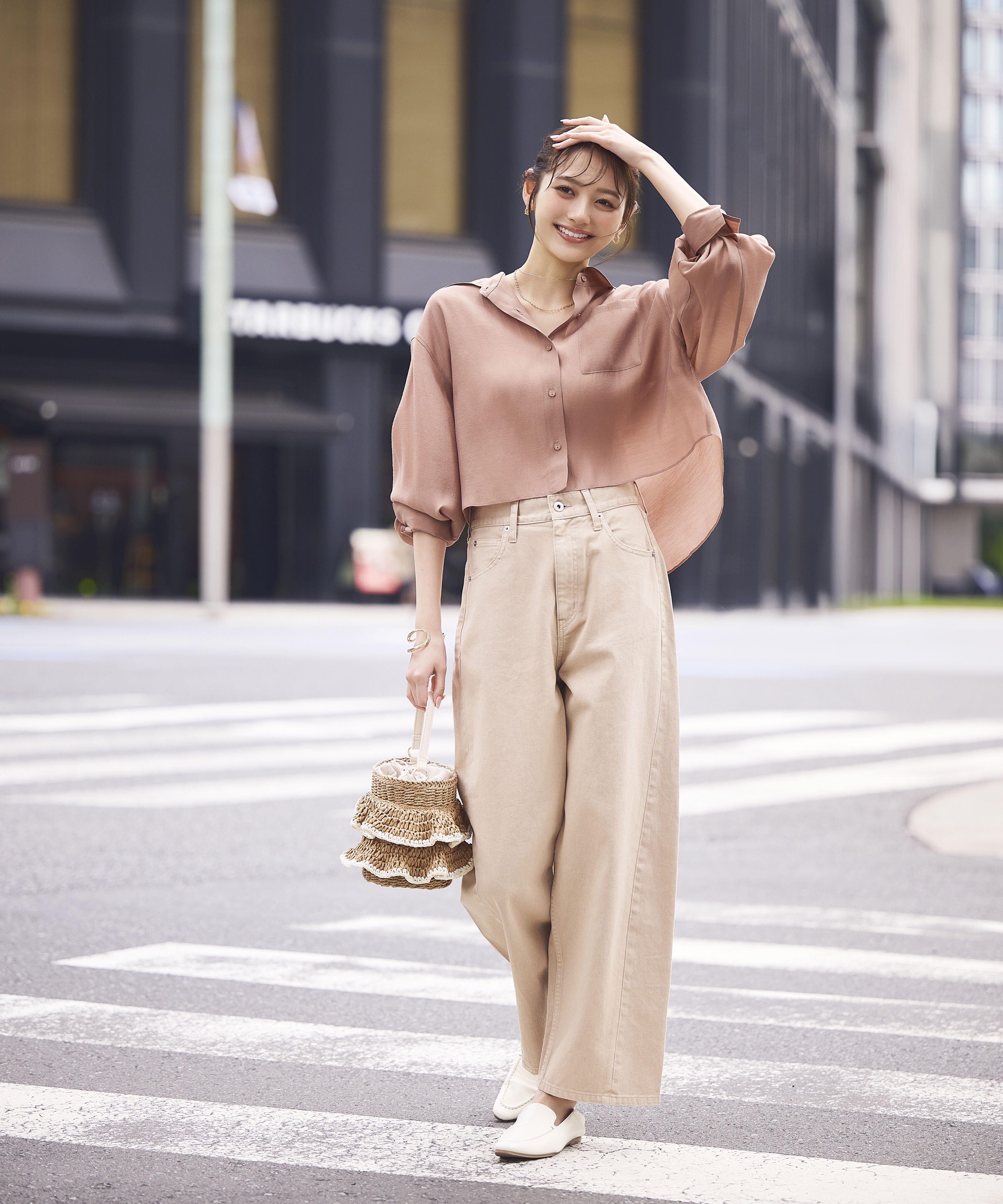 PROPORTION BODY DRESSING「〈a/mie〉ワイドバレルパンツ 26SS」|その他|ベージュ