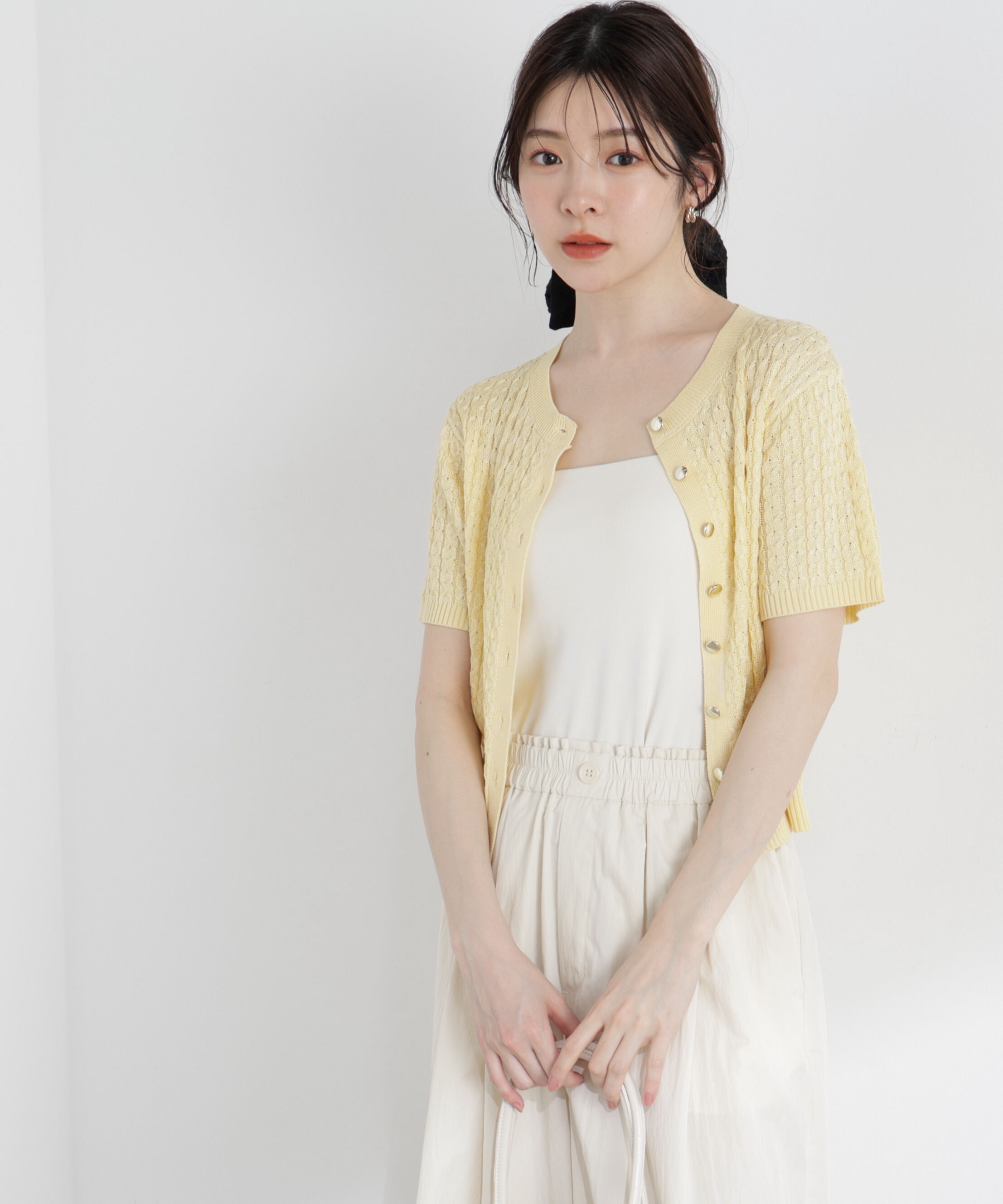 PROPORTION BODY DRESSING「〈a/mie〉シルク混サマーケーブルニット」|ニット・セーター|