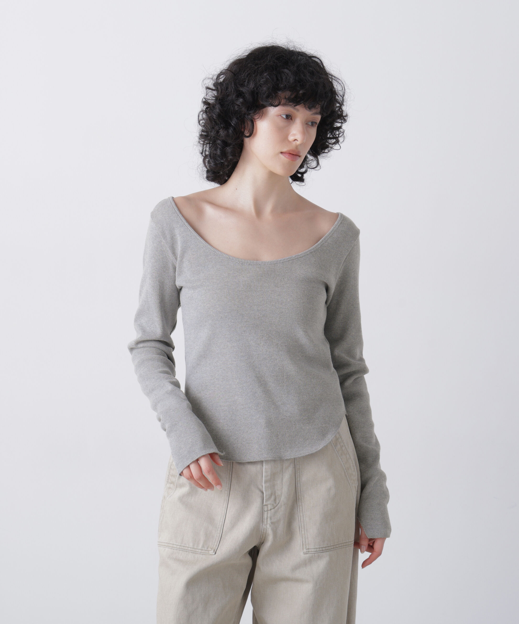 YLEVE 「YLEVE / COTTON RIB LONG-SLEEVE T」|Tシャツ・カットソー|GRAY