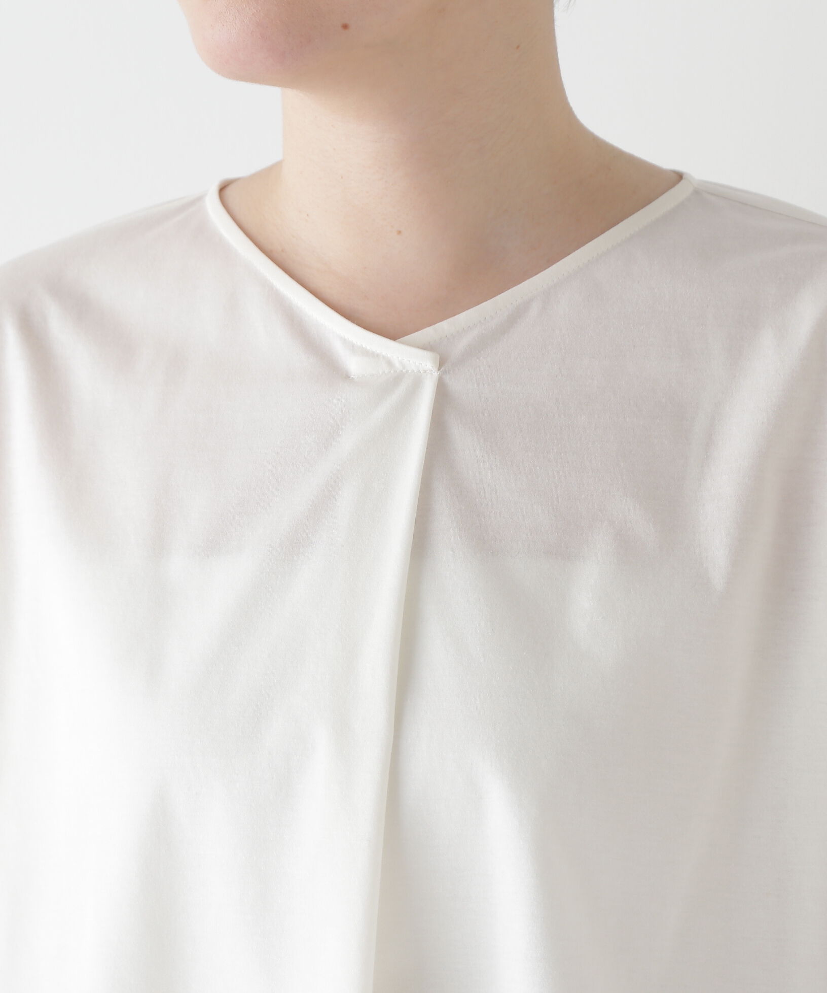  「◆≪接触冷感≫ プリーツドッキングカットソープルオーバー」|Tシャツ・カットソー|