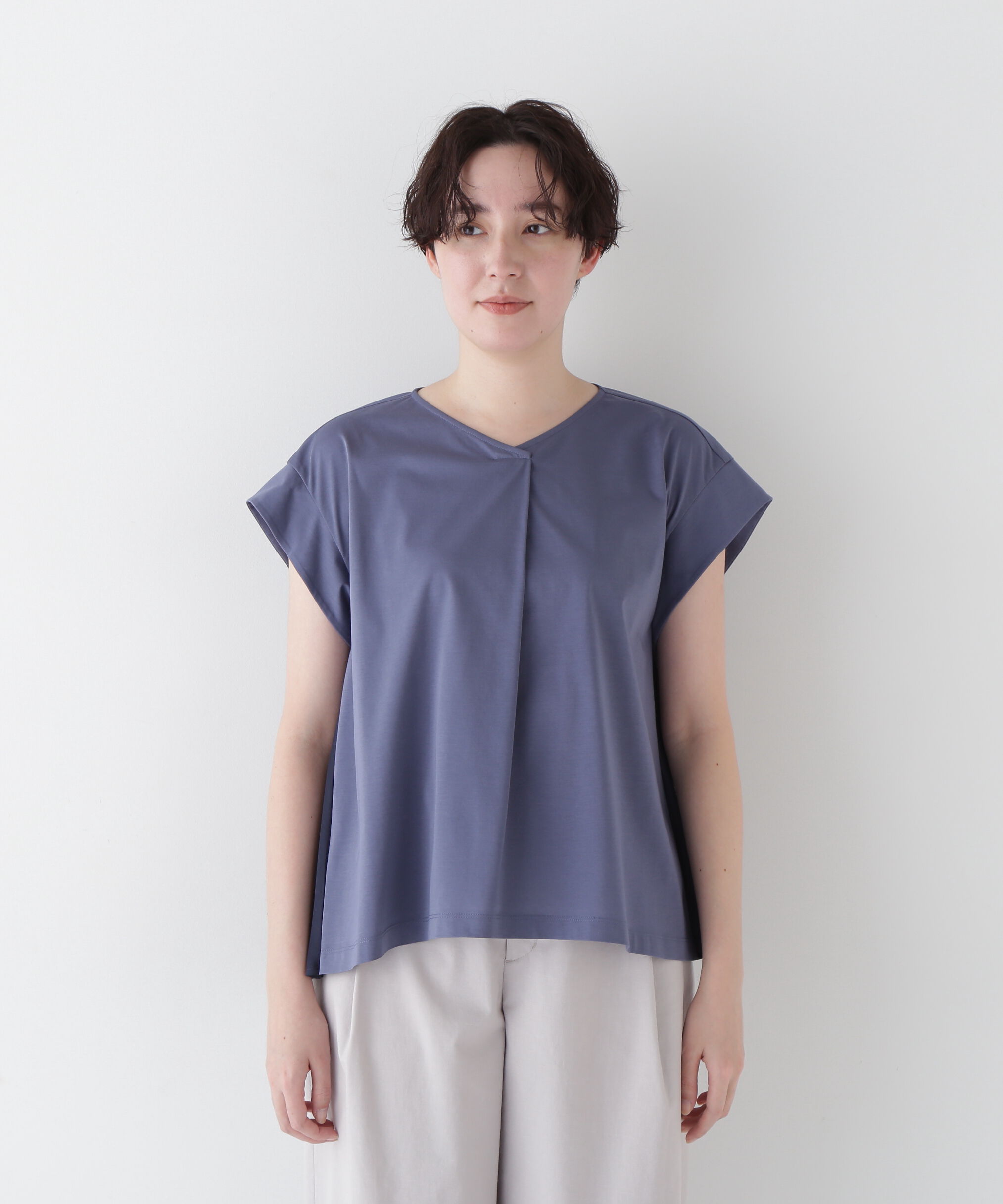  「◆≪接触冷感≫ プリーツドッキングカットソープルオーバー」|Tシャツ・カットソー|