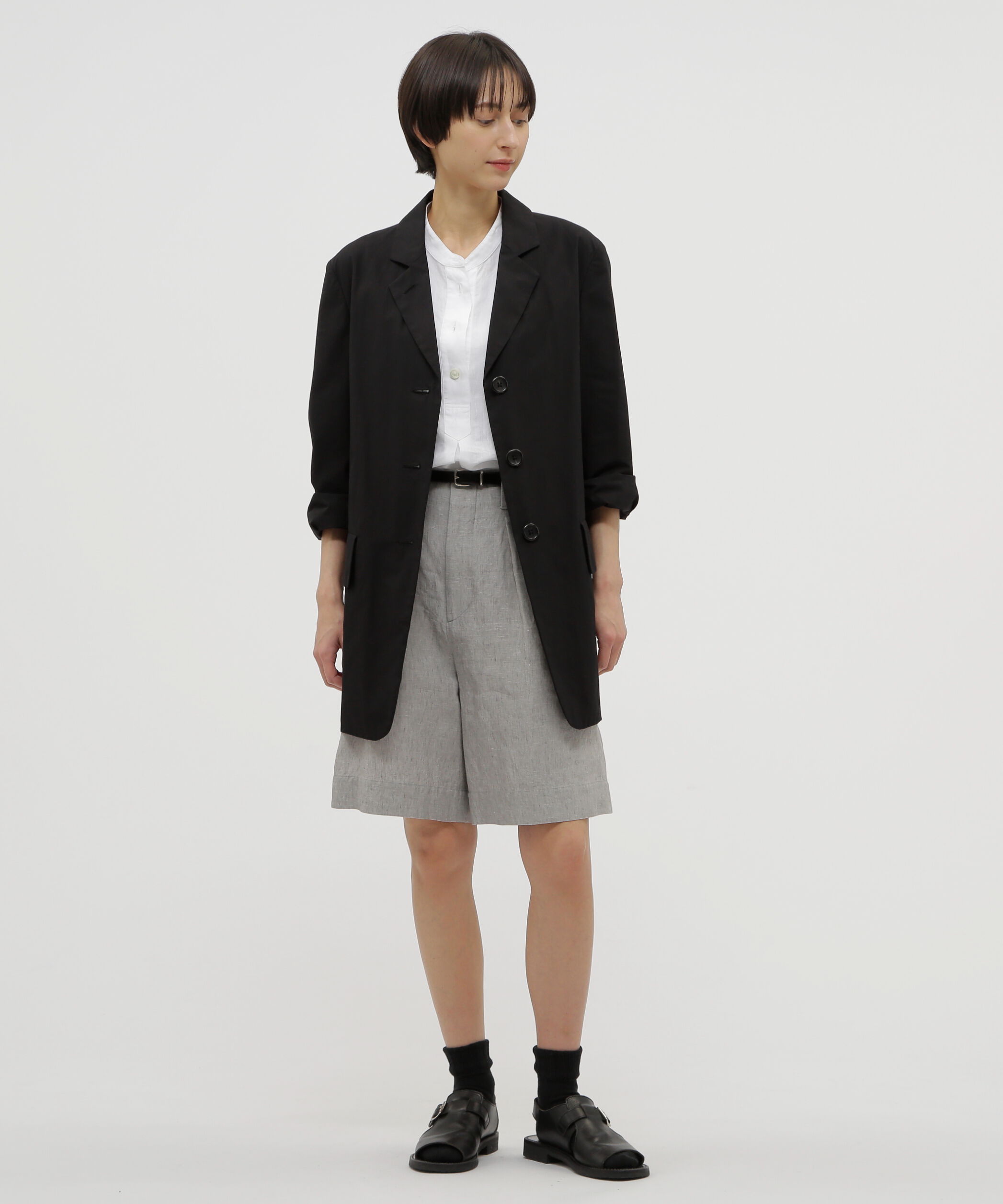  「YARN DYED LINEN TROUSERS」|その他|GREY