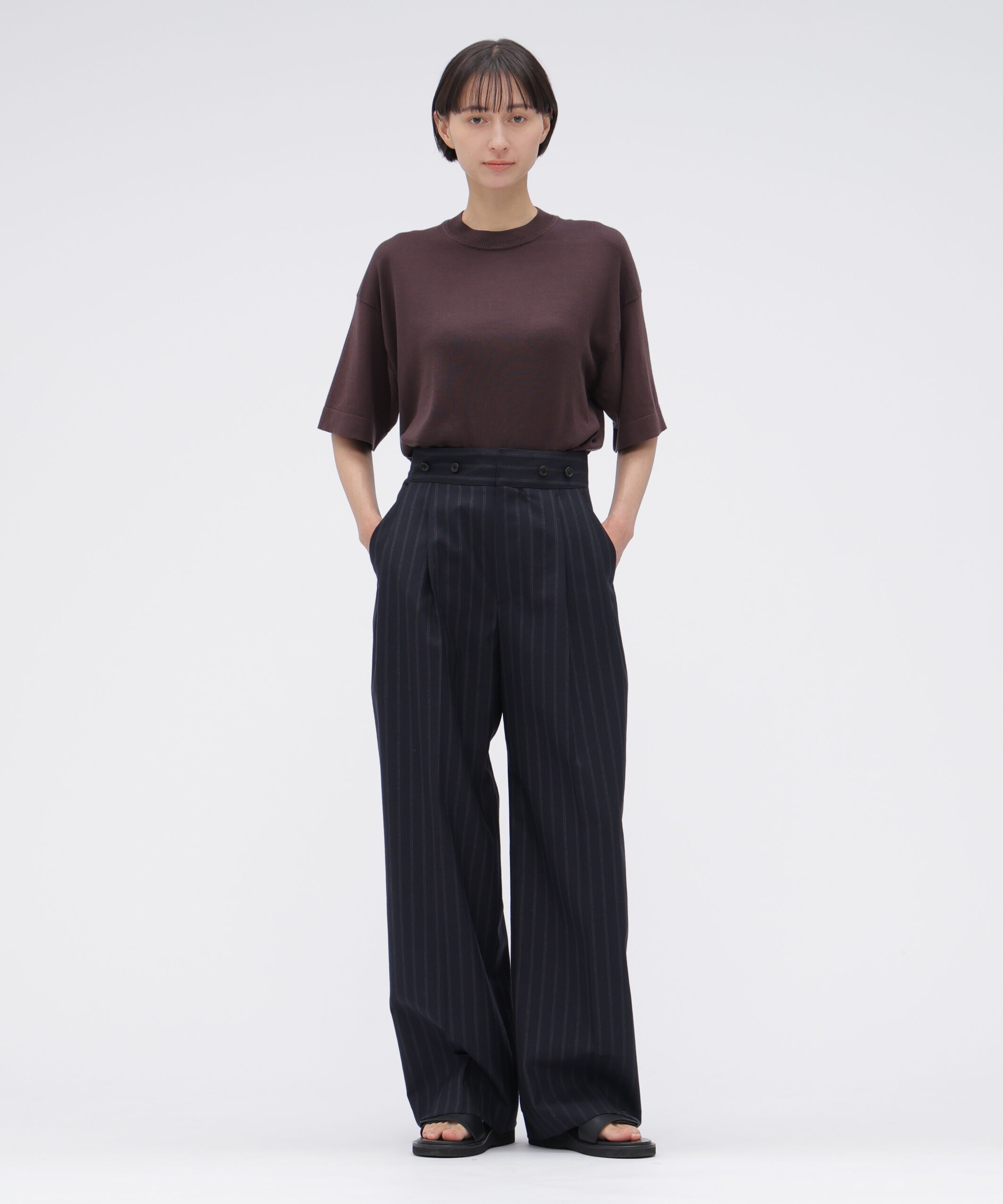  「WIDE STRIPE WOOL TROUSERS」|その他|