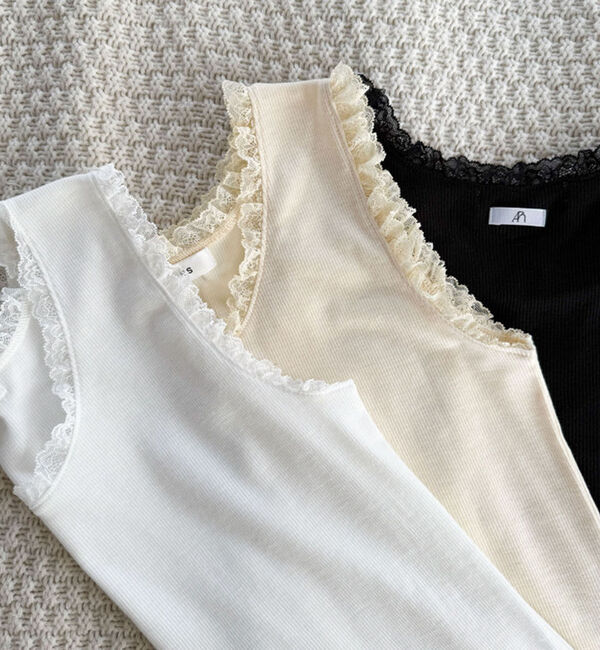 archives「レースフリルタンクトップ／」|タンクトップ|CREAM