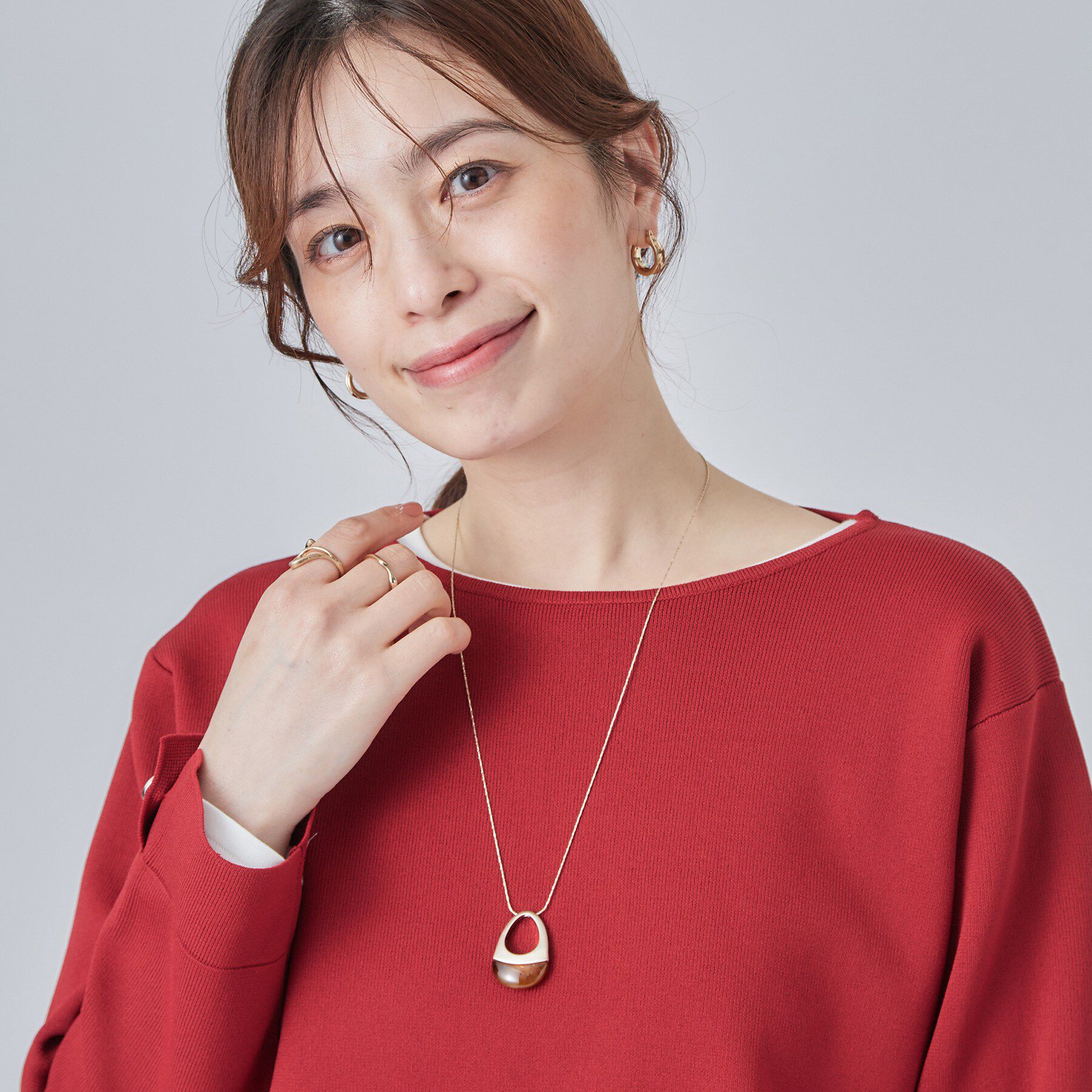 SHOO･LA･RUE「ポイントクリアパーツネックレス」|ネックレス|