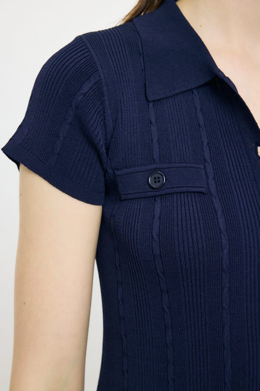 MOUSSY「CABLE POLO KNIT ドレス」|ワンピース|