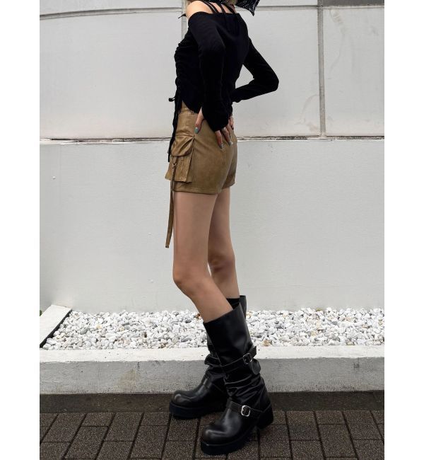 EMODA「カーゴラップフェイクレザーショートパンツ」|その他|