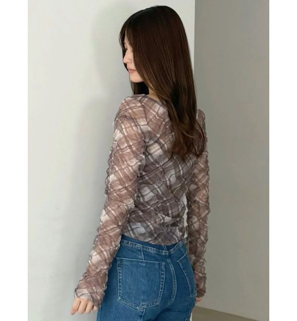 MERCURYDUO「チュールシャーリングトップス」|Tシャツ・カットソー|
