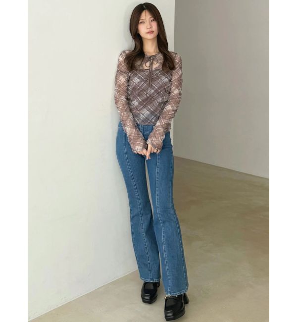MERCURYDUO「チュールシャーリングトップス」|Tシャツ・カットソー|