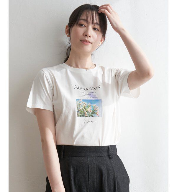 ikka「ロゴフォトプリントT」|Tシャツ・カットソー|ホワイト