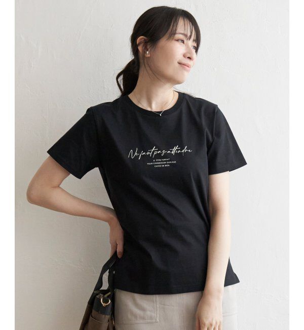 ikka「ロゴフォトプリントT」|Tシャツ・カットソー|ブラック