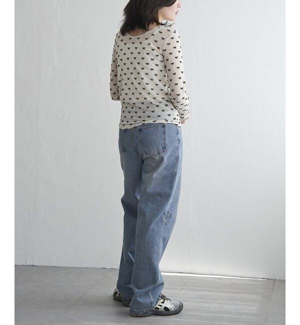 VENCE share style「シアーリボンフロッキープルオーバー」|Tシャツ・カットソー|