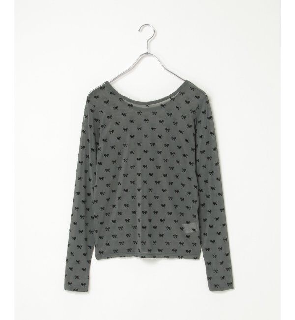 VENCE share style「シアーリボンフロッキープルオーバー」|Tシャツ・カットソー|